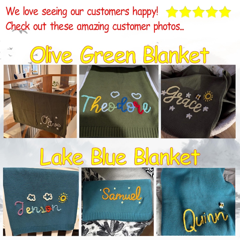 Custom Embroidered Baby Name Blanket - Personalised Newborn Gift for Baby Announcement & Baby Shower | Unique Baby Gift image 14