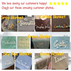 Custom Embroidered Baby Name Blanket - Personalised Newborn Gift for Baby Announcement & Baby Shower | Unique Baby Gift image 15