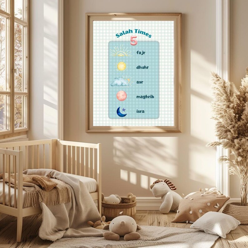 Salah Times Poster for Kids | Islamic Wall Art for Muslim Children ...