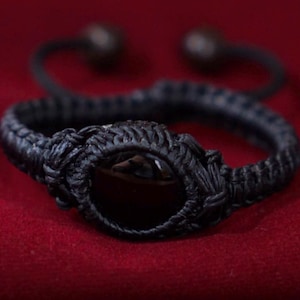 Thai Amulet Black Leklai Nampee Bangle  Spiritual Power Gemstone Bracelet Protection Talisman