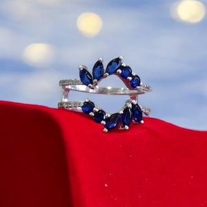 Sapphire Enhancer Ring Guards: 2 Ct Sterling Silver Wedding Bands