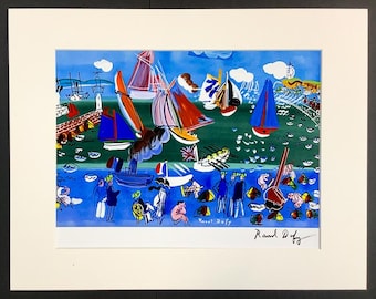 The Visit of the English Squadron to Le Havre – Raoul Dufy – Hand Signed - Frame Ready Art (11x14 Inch Mat)