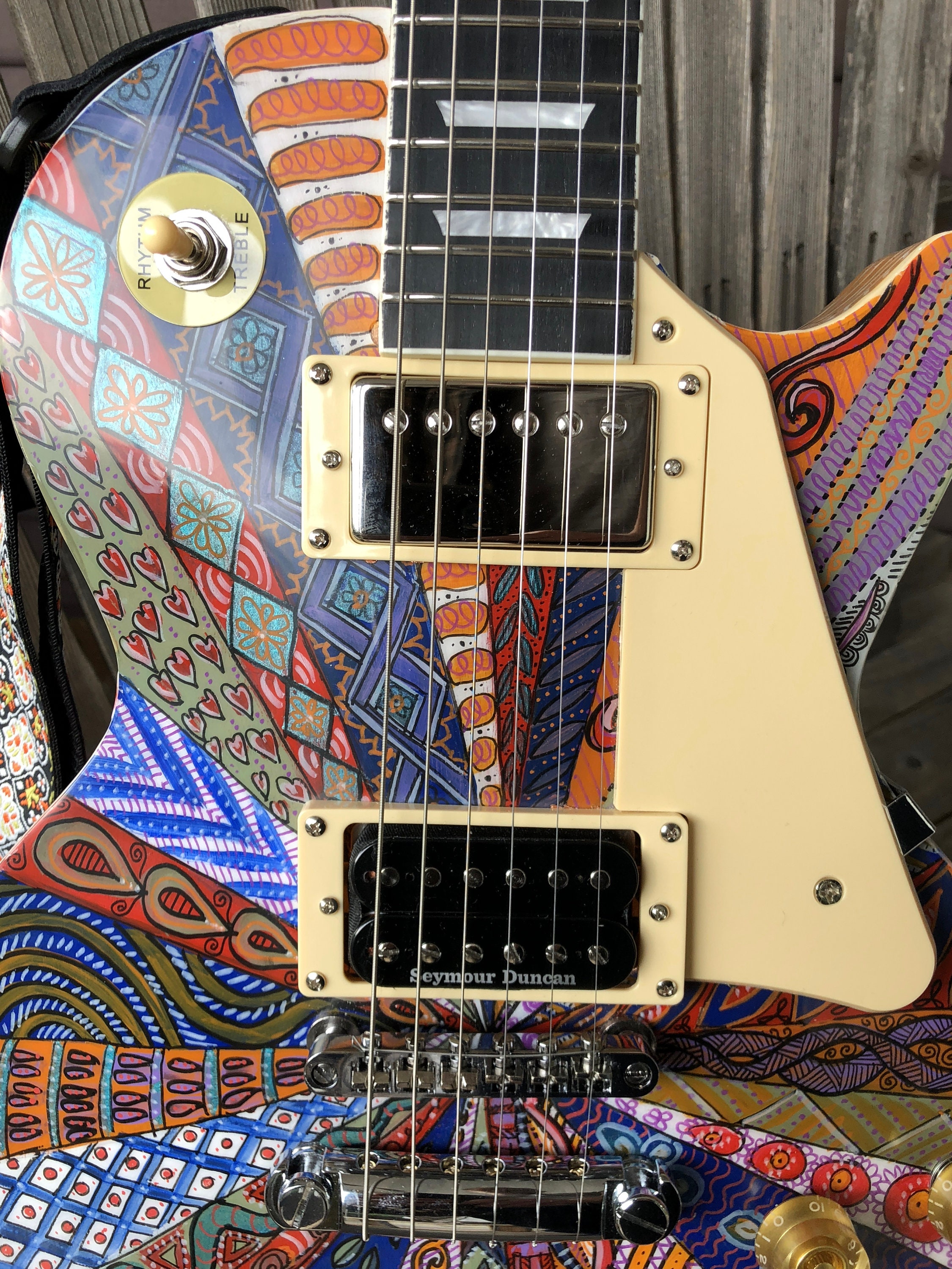 Custom Painted Hand Built Les Paul Style Guitar Etsy