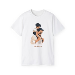 Father & Son Hero Tee - Perfect Gift for Dads, Family Bonding, Father&#39;s Day, Casual Wear, Parenting Love