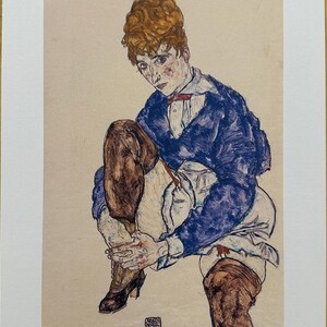 Egon Schiele "Portrait of the Artist's Wife Seated" Lithograph, Limited edition, Signed & Numbered