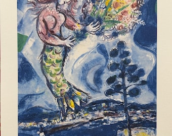 マルク・シャガール「花束を持った恋人たち」 - オリジナルリトグラフ