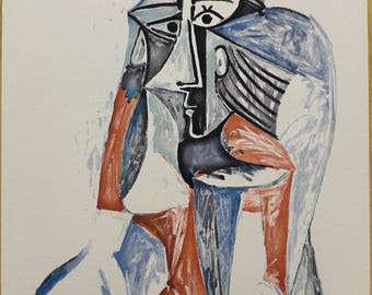 Pablo Picasso 'Femme Assise' Signed & Numbered Lithograph Print | Limited Edition | Modernist Artist
