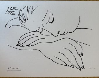 Pablo Picasso | War and Peace - Sleeping Woman Lithograph Print | Limited edition | Signed & Numbered