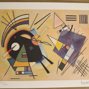 Wassily Kandinsky &quot;Black and Violet&quot; Limited edition Lithograph, Signed & Numbered