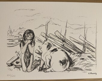 ムンク リトグラフ『叫び』200部限定 シリアルNo入り サイン有 証明書付き ムンク リトグラフ『叫び』200部限定 シリアルNo入り サイン有 証明書