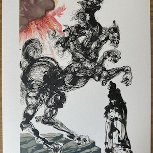 サルバドール・ダリ『煉獄33』、限定版、サイン・番号入りリトグラフ