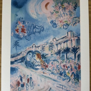 Marc Chagall | Fiancés Dans Le Ciel De Nice Lithograph | Limited edition | Signed & Numbered