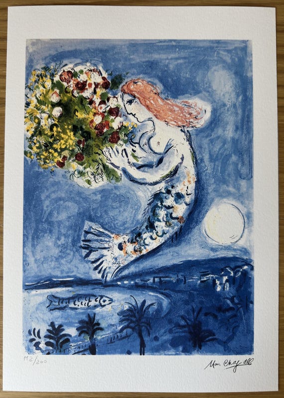 マルク・シャガール「天使の湾」リトグラフ：サイン＆ナンバー入り限定