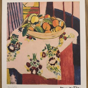 Henri Matisse &quot;Still Life With Oranges&quot; Limited edition Lithograph, Signed & Numbered