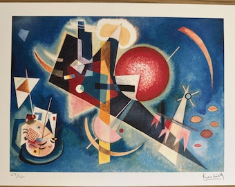 Litografía de edición limitada de Wassily Kandinsky, "En el azul", firmada y numerada.