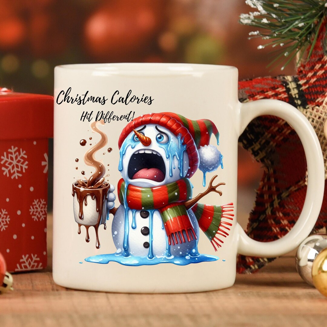 Funny Melting Snowman Hot Cocoa PNG | Christmas Watercolor Clipart ...
