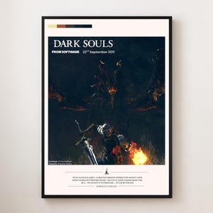 Dark Souls I Poster - Bonfire Knight Artwork | Soulsborne Wall Art for Gamers and Collectors