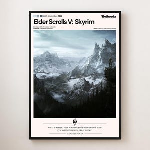 Skyrim Poster – Paarthurnax Quote Wall Art | Elder Scrolls V Print | Gamer Room Decor | Bethesda Art Gift  | Aesthetic Fantasy Landscape