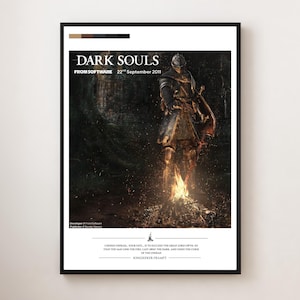 Dark Souls Poster | Gaming Wall Art Print | Bonfire Aesthetic Decor | FromSoftware Fan Art | Dark Fantasy Video Game Gift