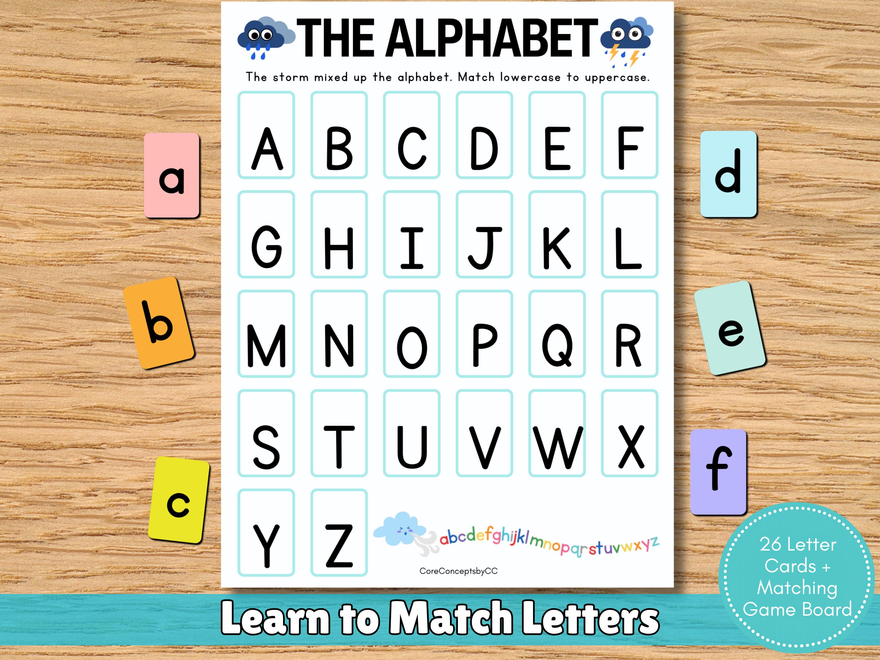 Alphabet Matching Game for Preschool | Uppercase & Lowercase Letter ...