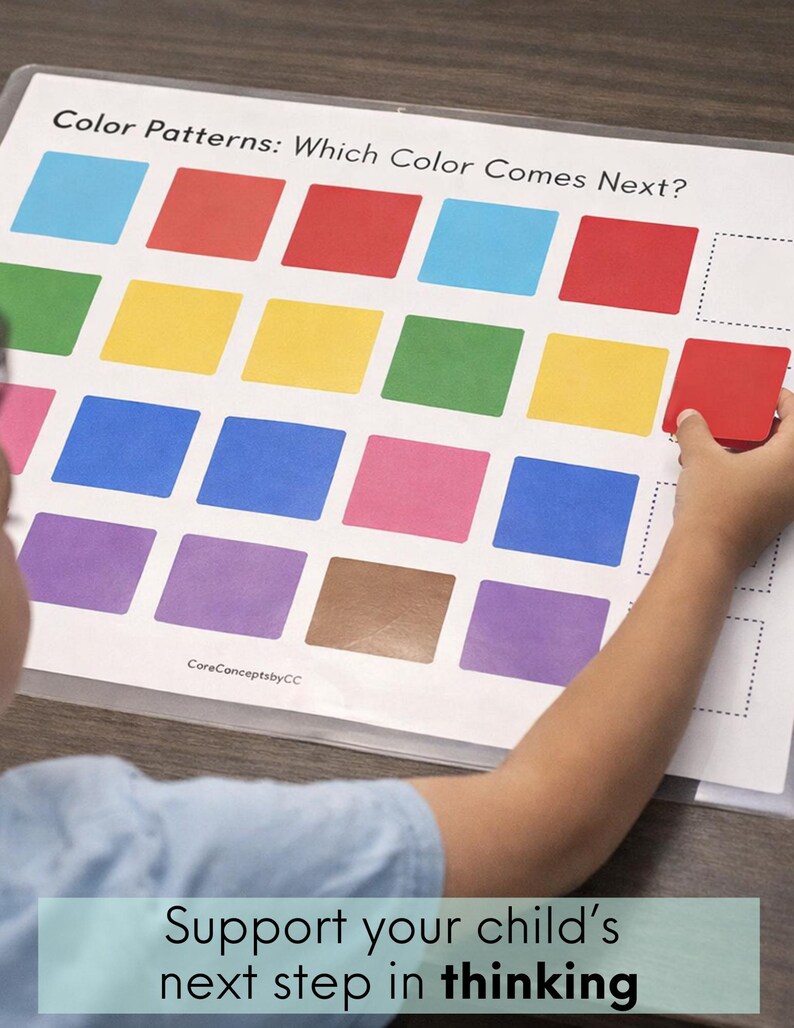 Preschool Color Pattern Game | Level 2 Logic Activity - Etsy