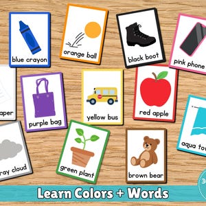 Color and Object Flashcards | Learn Colors for Toddlers & Preschool | Printable PDF