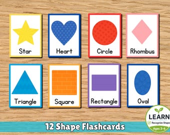 Shape Flashcards: 12 Printable Shape Cards for Early Learning (PDF)