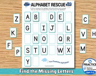 Alphabet Rescue Game | Uppercase Lowercase Letter Matching Printable (Digital Download)