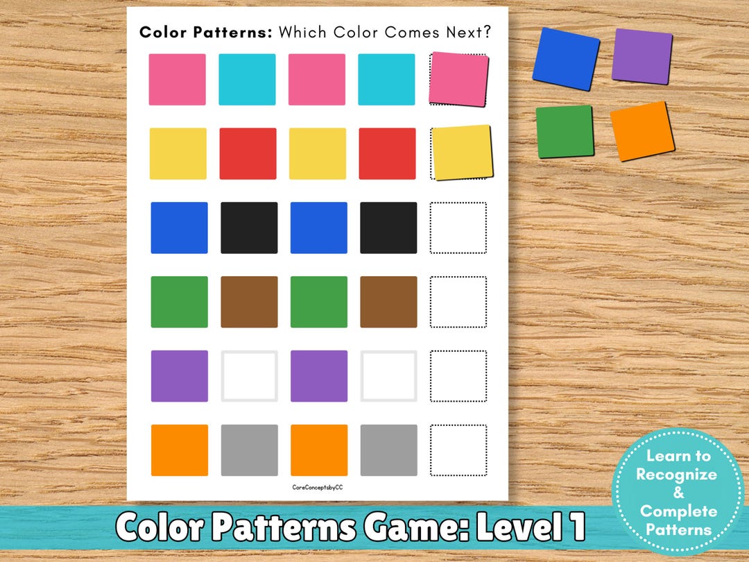 Preschool Color Pattern Game | What Comes Next Activity | Early Math ...