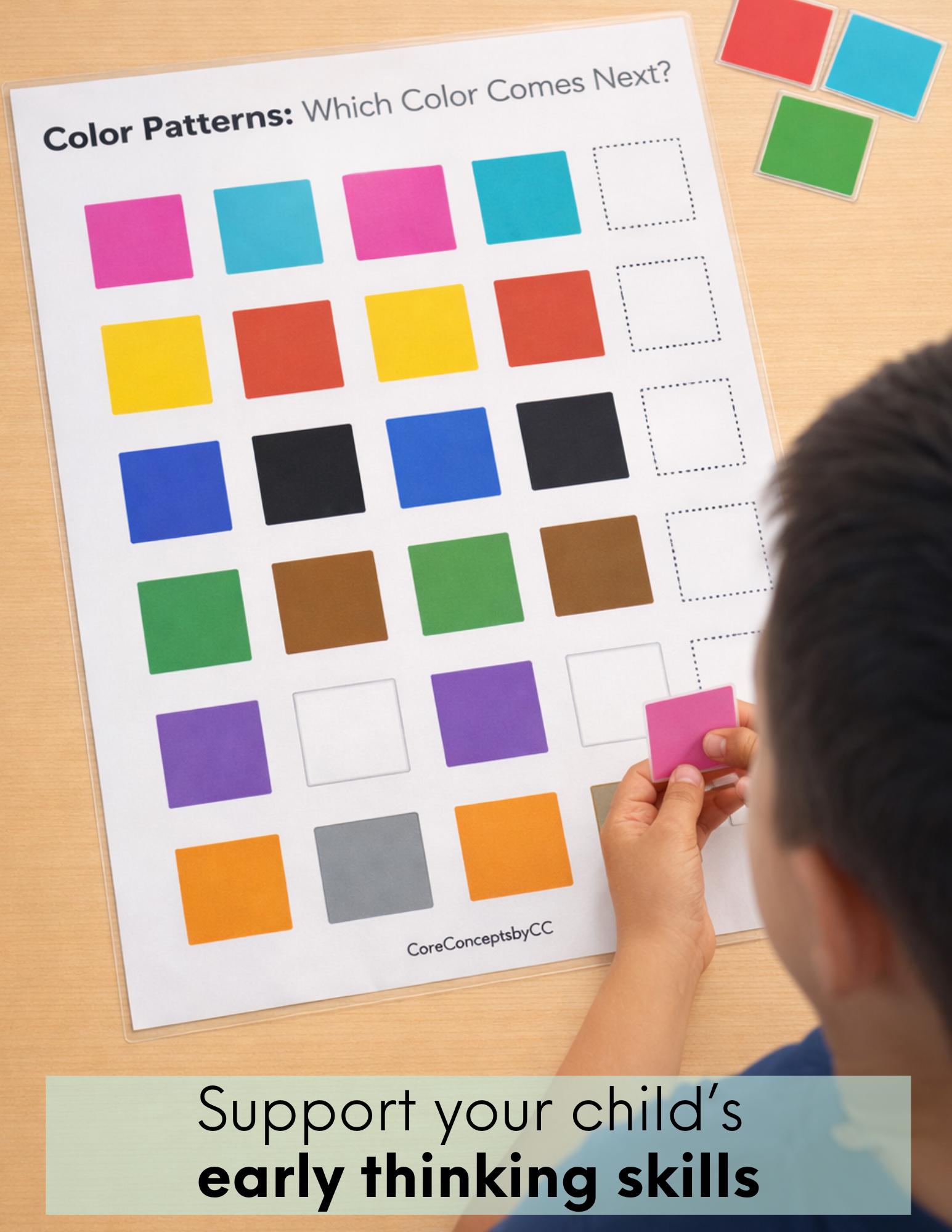 Preschool Color Pattern Game | Level 1 Logic Activity - Etsy
