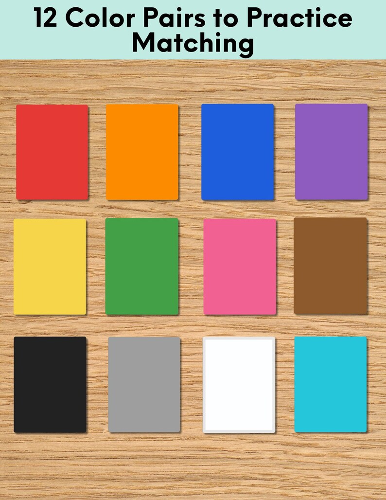 Color Matching Memory Game for Preschool | Color Recognition Cards - Etsy