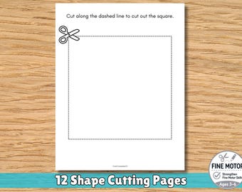 Preschool Scissor Skills Packet | Shape Cutting Activities, Fine Motor Learning (PDF)