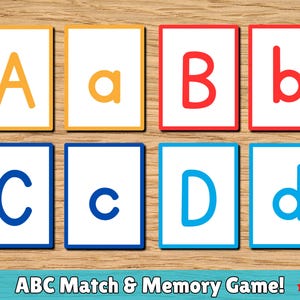 Alphabet Matching Memory Game | Uppercase Lowercase Letter Recognition Activity (Digital Download)