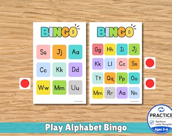 Alphabet Bingo Game for Preschool | Uppercase & Lowercase Letter Recognition | Printable ABC Activity PDF