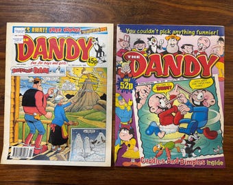 Vintage The Dandy Comic Books – 6 czerwca 1998 i 22 stycznia 2000 – Klasyczny brytyjski humor