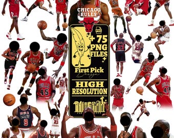 Basketball Legend PNG, Red Jersey Player, Printable Clipart, Sports Wall Art, Party Decoration, Digital Download