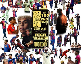 Lamine Yamal PNG Collection: FC Barcelona Stickers (102 Files Digital Download)