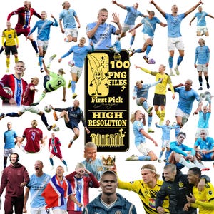 Erling Haaland PNG Collection: Football Player Stickers (Digital Download)