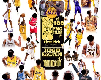 Basketball Legend PNG, Purple Gold Player, Los Angeles Clipart, Sports Printable, Digital Download