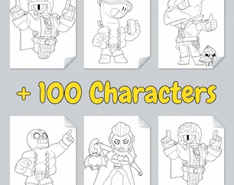 Brawl Stars Coloring Book: 100 Fun Pages, Printable Kids Activity, Instant Digital Download