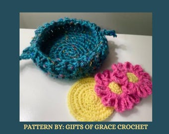 Flower Coaster Set Crochet Pattern - Gifts of Grace Crochet