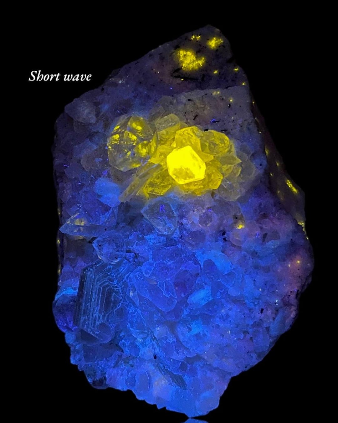 Fluorescent Apatite Crystal Specimen on Matrix With Mica & Albite - Etsy
