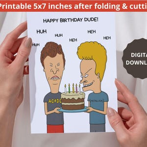 Funny Beavis and Butt-Head Birthday Card I Beavis and Butt-Head Inspired I 90s Cartoon Inspired I Meme Card I Adult Humor I Happy Birthday