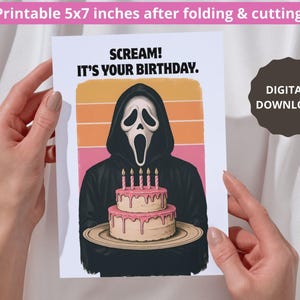 Scream! It's your birthday I Birthday Card I Happy Birthday I Print I Printable I Horror I Thriller Card I Killer I Gothic I Movie Scream