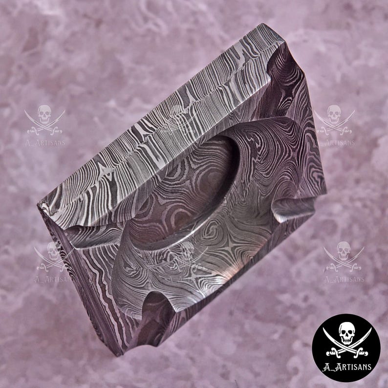 Handmade Damascus Ashtray Ash Collector Accessories Cigar Ash Tray Unique Steel Pipe Multi colour Cigarette Pipe Ashtray Personalized Gift image 6