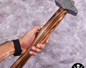 Damascus Steel Blacksmith Rounding Hammer: Hand Forged, Ergonomic Ash Handle