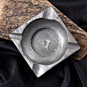 Handmade Damascus Ashtray Ash Collector Accessories Cigar Ash Tray Unique Steel Pipe Multi colour Cigarette Pipe Ashtray Personalized Gift image 13