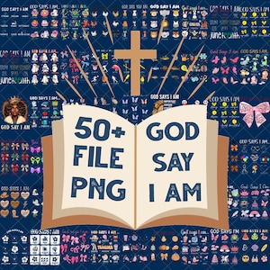 God says I am coquette png bundle, coquette png, Jesus png, Christian png, retro Faith png, Christian, Bible Verse png
