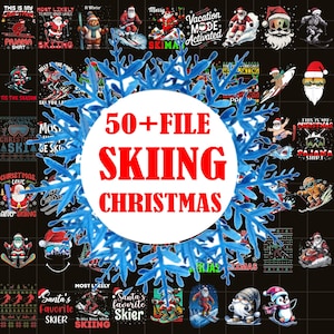 50+ Skiing Christmas PNG Bundle, Ski Lover Shirt, Apres Ski Design, Gift For Skiers, Skiing Shirt Designs, Skiing Quotes, Winter Sports