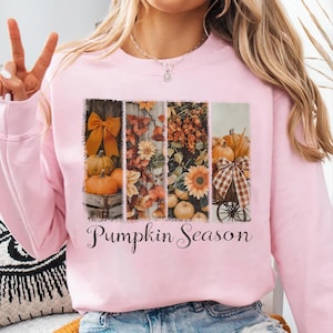 Pumpkin Season PNG, Retro Halloween PNG, Preppy Pumpkin Bow Png, Halloween Shirt Png, Trendy Fall Pumpkins, Spooky Season Png